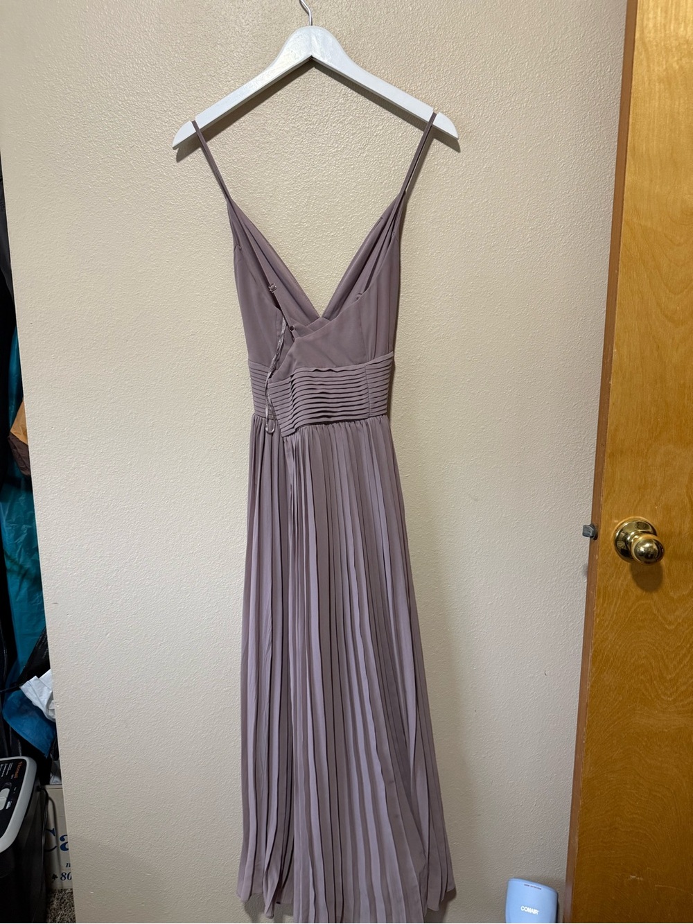 Fashion Nova Mauve Pleated Spaghetti-Strap Maxi Dress - Picture 3 of 5